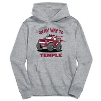 Youth Vive La Fete Gray Temple Owls On My Way To Pullover Hoodie