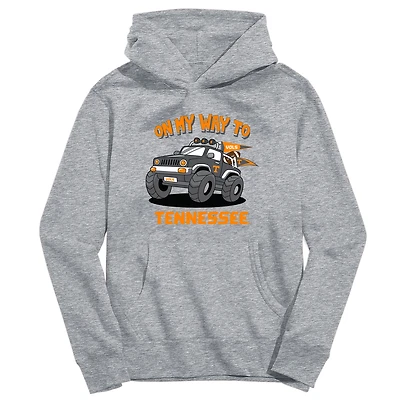 Youth Vive La Fete Gray Tennessee Volunteers On My Way To Pullover Hoodie