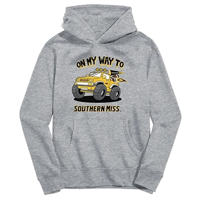 Youth Vive La Fete Gray Southern Miss Golden Eagles On My Way To Pullover Hoodie