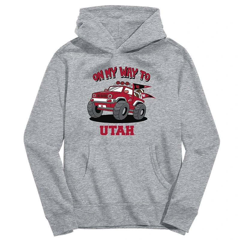 Youth Vive La Fete Gray Utah Utes On My Way To Pullover Hoodie