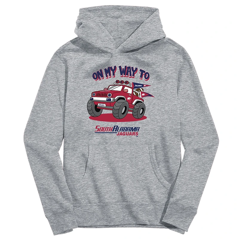 Youth Vive La Fete Gray South Alabama Jaguars On My Way To Pullover Hoodie