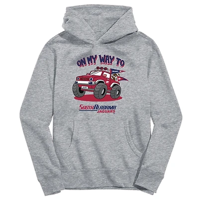 Youth Vive La Fete Gray South Alabama Jaguars On My Way To Pullover Hoodie