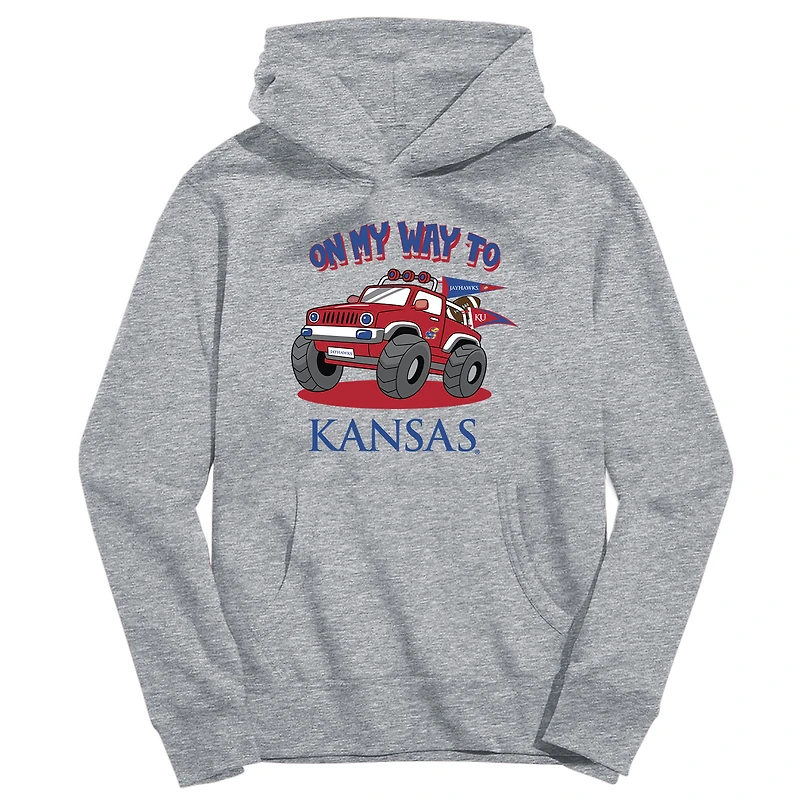 Youth Vive La Fete Gray Kansas Jayhawks On My Way To Pullover Hoodie