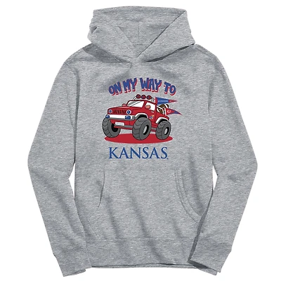 Youth Vive La Fete Gray Kansas Jayhawks On My Way To Pullover Hoodie