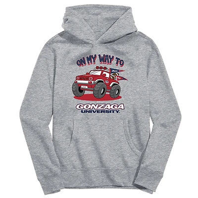 Youth Vive La Fete Gray Gonzaga Bulldogs On My Way To Pullover Hoodie