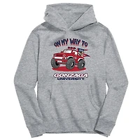 Youth Vive La Fete Gray Gonzaga Bulldogs On My Way To Pullover Hoodie