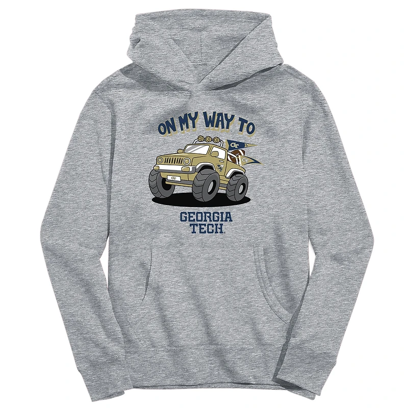 Youth Vive La Fete Gray Georgia Tech Yellow Jackets On My Way To Pullover Hoodie