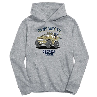 Youth Vive La Fete Gray Georgia Tech Yellow Jackets On My Way To Pullover Hoodie