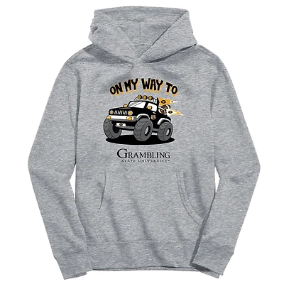 Youth Vive La Fete Gray Grambling Tigers On My Way To Pullover Hoodie