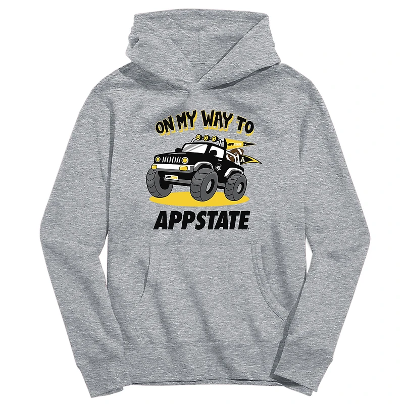 Toddler Vive La Fete Gray Appalachian State Mountaineers On My Way To Pullover Hoodie