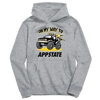 Toddler Vive La Fete Gray Appalachian State Mountaineers On My Way To Pullover Hoodie