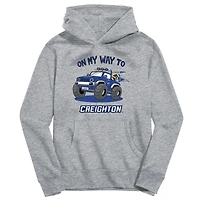 Toddler Vive La Fete Gray Creighton Bluejays On My Way To Pullover Hoodie