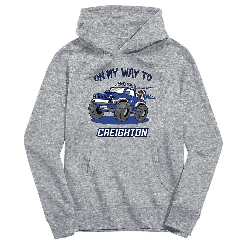 Toddler Vive La Fete Gray Creighton Bluejays On My Way To Pullover Hoodie