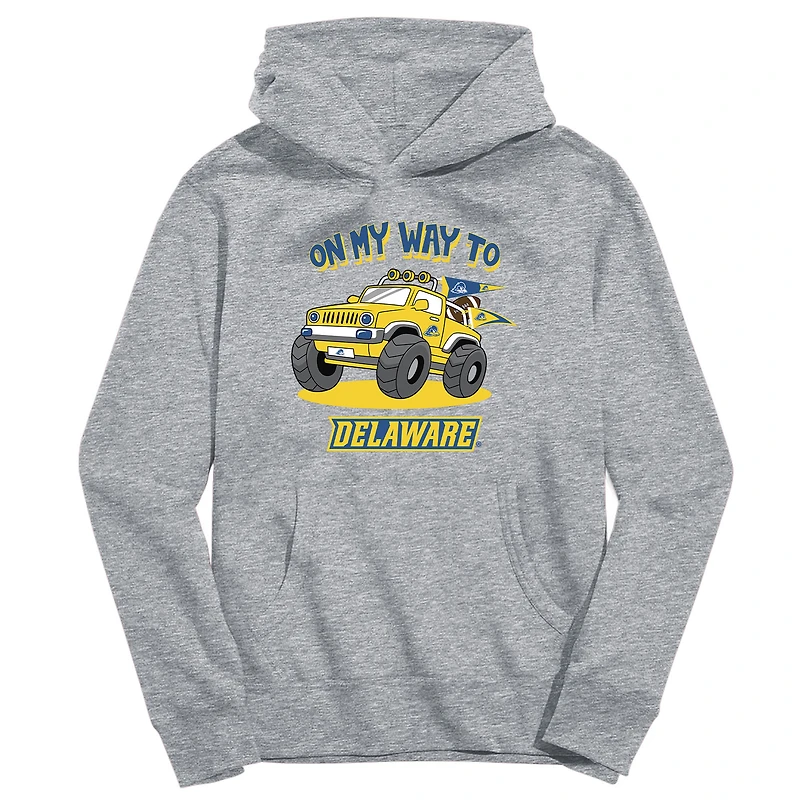 Toddler Vive La Fete Gray Delaware Fightin' Blue Hens On My Way To Pullover Hoodie