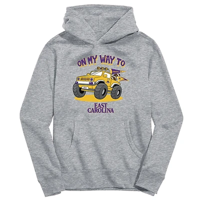 Toddler Vive La Fete Gray ECU Pirates On My Way To Pullover Hoodie