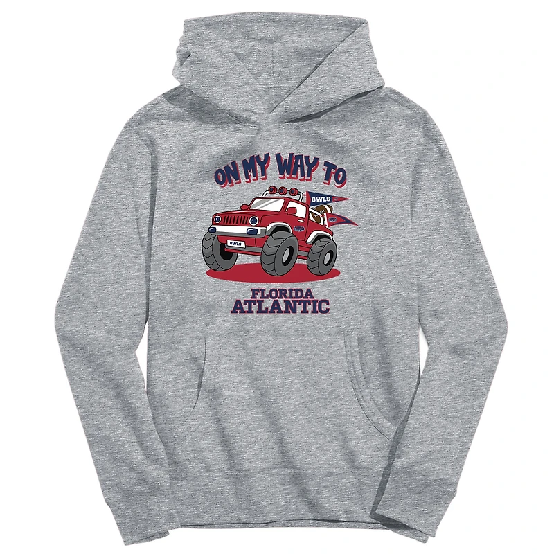 Toddler Vive La Fete Gray Florida Atlantic Owls On My Way To Pullover Hoodie