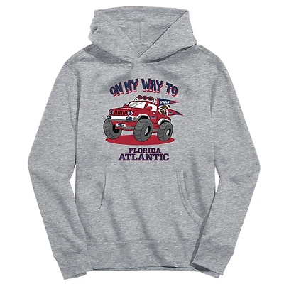 Toddler Vive La Fete Gray Florida Atlantic Owls On My Way To Pullover Hoodie