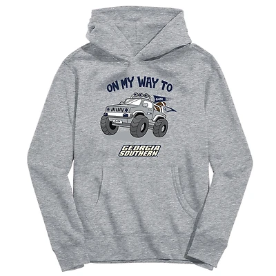 Toddler Vive La Fete Gray Georgia Southern Eagles On My Way To Pullover Hoodie