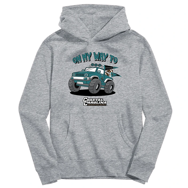 Toddler Vive La Fete Gray Coastal Carolina Chanticleers On My Way To Pullover Hoodie