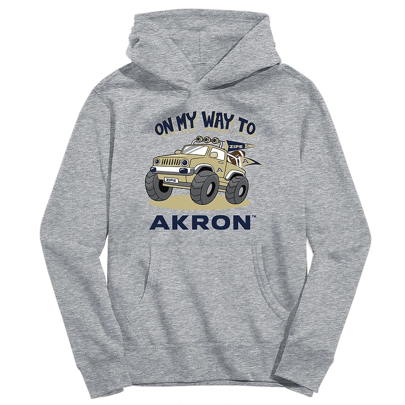 Toddler Vive La Fete Gray Akron Zips On My Way To Pullover Hoodie