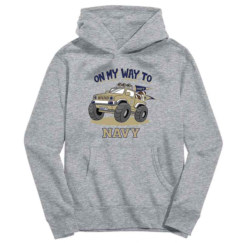 Toddler Vive La Fete Gray Navy Midshipmen On My Way To Pullover Hoodie
