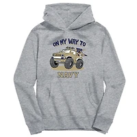 Toddler Vive La Fete Gray Navy Midshipmen On My Way To Pullover Hoodie