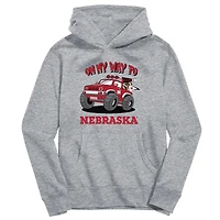 Toddler Vive La Fete Gray Nebraska Huskers On My Way To Pullover Hoodie