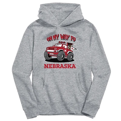 Toddler Vive La Fete Gray Nebraska Huskers On My Way To Pullover Hoodie
