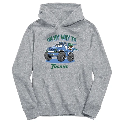 Toddler Vive La Fete Gray Tulane Green Wave On My Way To Pullover Hoodie