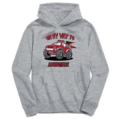 Toddler Vive La Fete Gray Louisville Cardinals On My Way To Pullover Hoodie