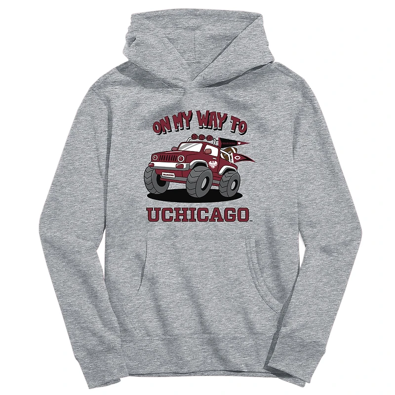 Toddler Vive La Fete Gray UChicago Maroons On My Way To Pullover Hoodie