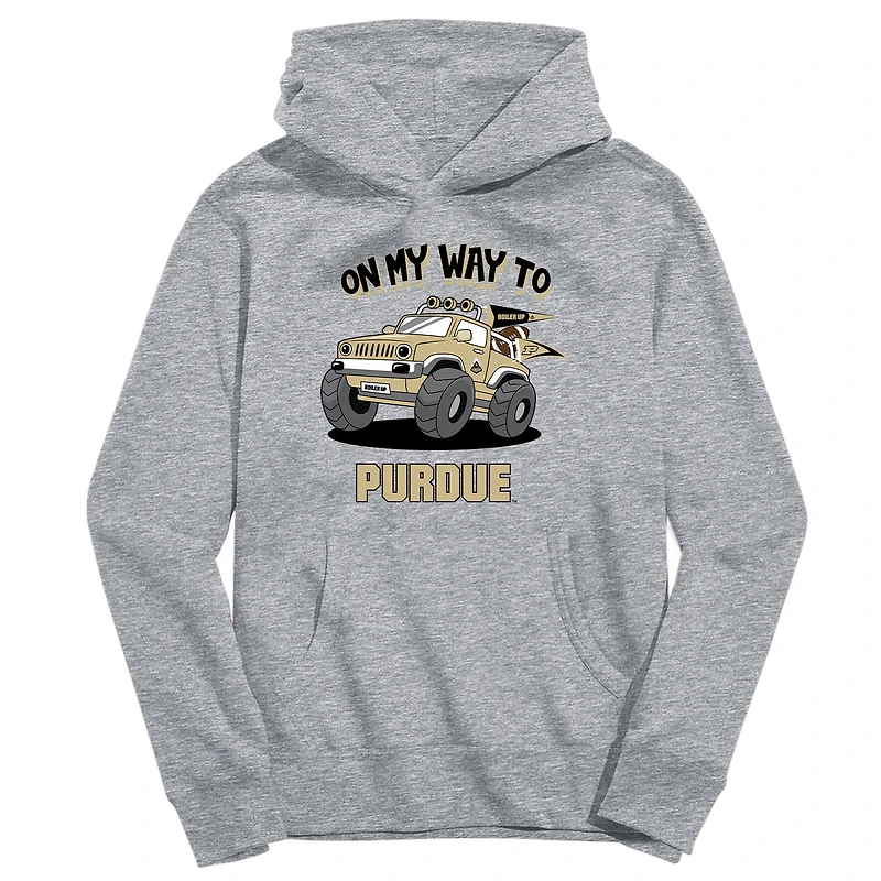 Toddler Vive La Fete Gray Purdue Boilermakers On My Way To Pullover Hoodie