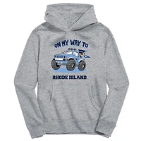Toddler Vive La Fete Gray Rhode Island Rams On My Way To Pullover Hoodie