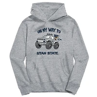 Toddler Vive La Fete Gray Utah State Aggies On My Way To Pullover Hoodie
