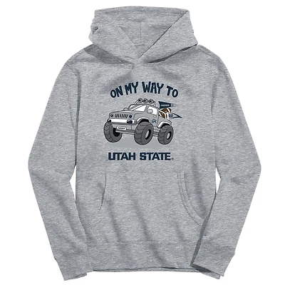 Toddler Vive La Fete Gray Utah State Aggies On My Way To Pullover Hoodie
