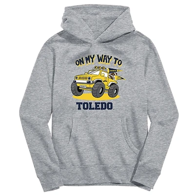Toddler Vive La Fete Gray Toledo Rockets On My Way To Pullover Hoodie