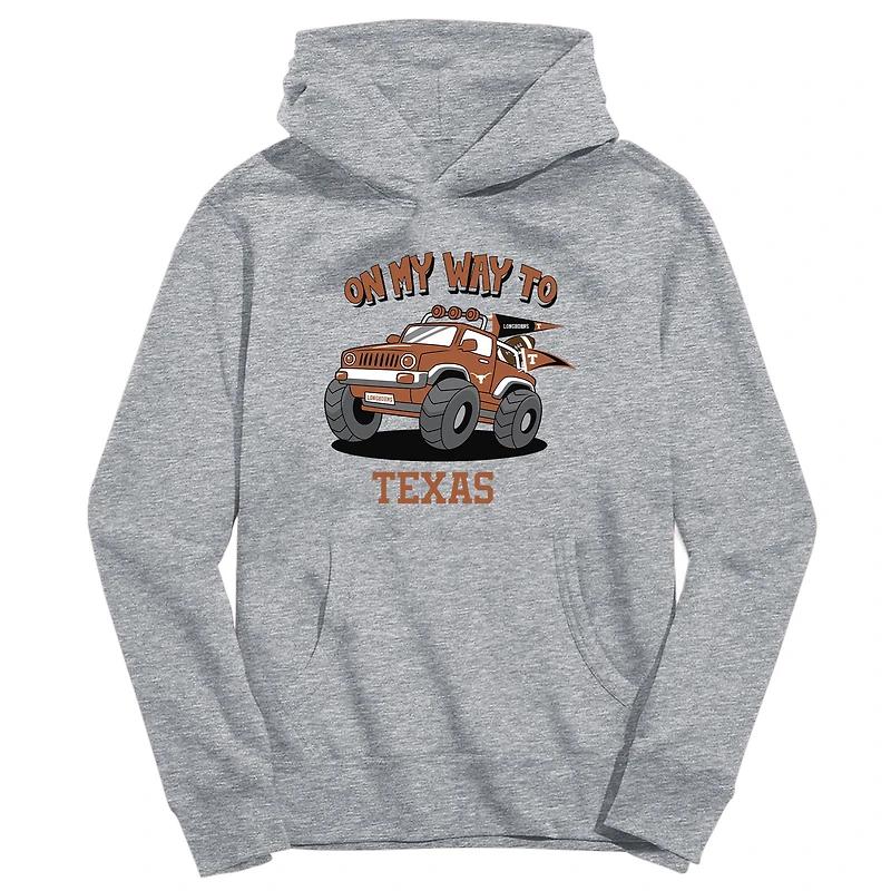 Toddler Vive La Fete Gray Texas Longhorns On My Way To Pullover Hoodie