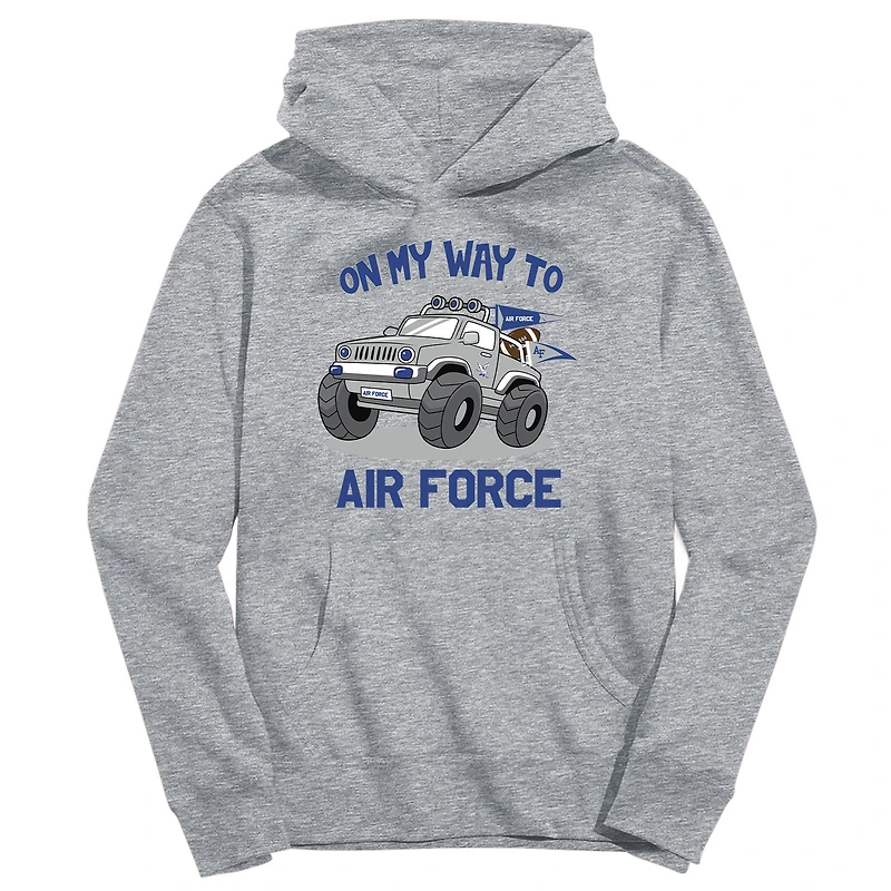 Toddler Vive La Fete Gray Air Force Falcons On My Way To Pullover Hoodie