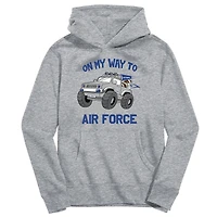 Toddler Vive La Fete Gray Air Force Falcons On My Way To Pullover Hoodie