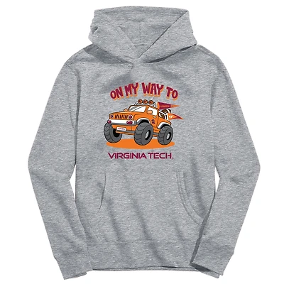 Toddler Vive La Fete Gray Virginia Tech Hokies On My Way To Pullover Hoodie