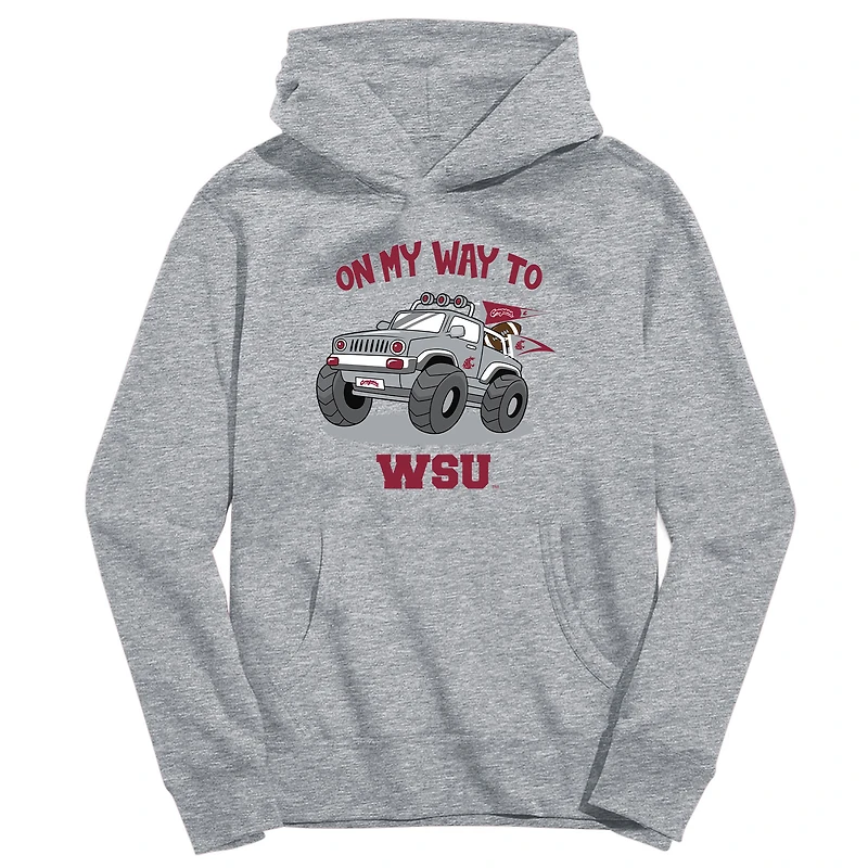 Toddler Vive La Fete Gray Washington State Cougars On My Way To Pullover Hoodie