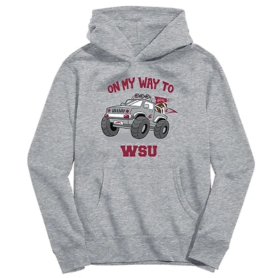 Toddler Vive La Fete Gray Washington State Cougars On My Way To Pullover Hoodie