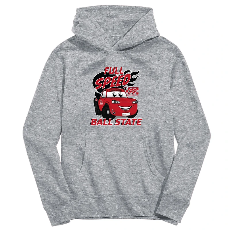 Youth Vive La Fete Gray Ball State Cardinals Full Speed Pullover Hoodie