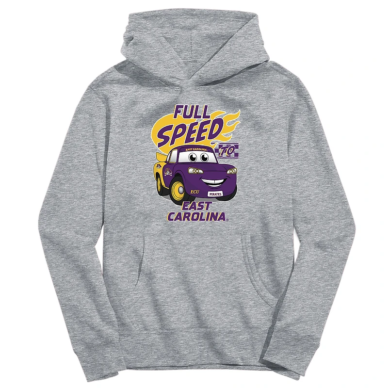 Youth Vive La Fete Gray ECU Pirates Full Speed Pullover Hoodie