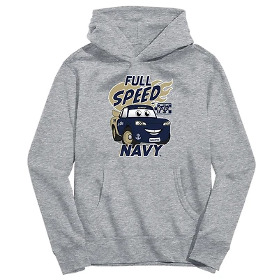 Youth Vive La Fete Gray Navy Midshipmen Full Speed Pullover Hoodie