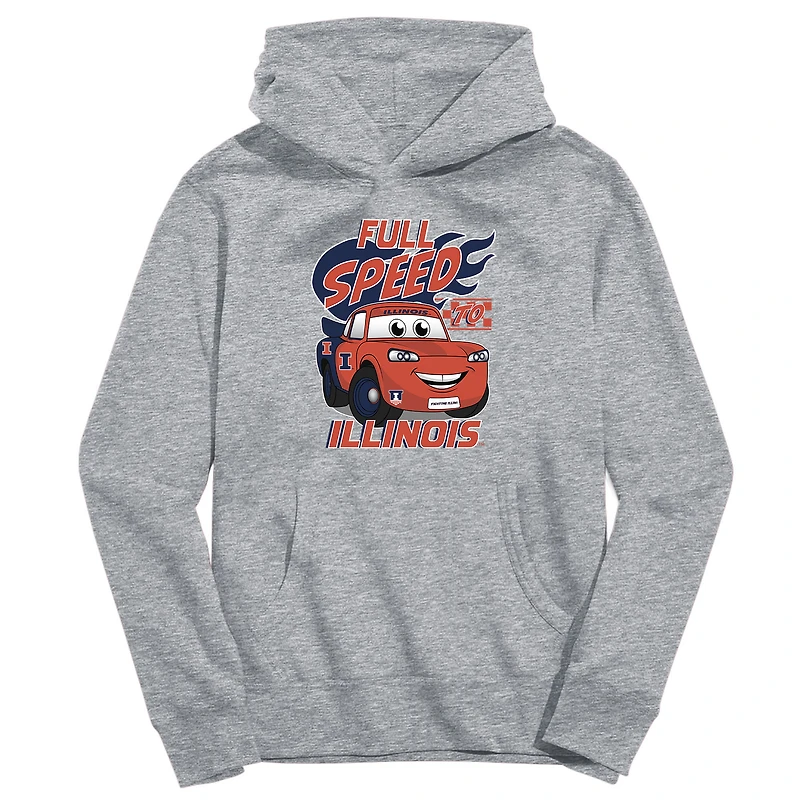 Youth Vive La Fete Gray Illinois Fighting Illini Full Speed Pullover Hoodie