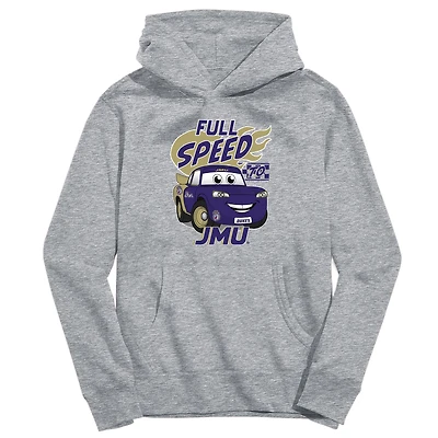 Youth Vive La Fete Gray James Madison Dukes Full Speed Pullover Hoodie