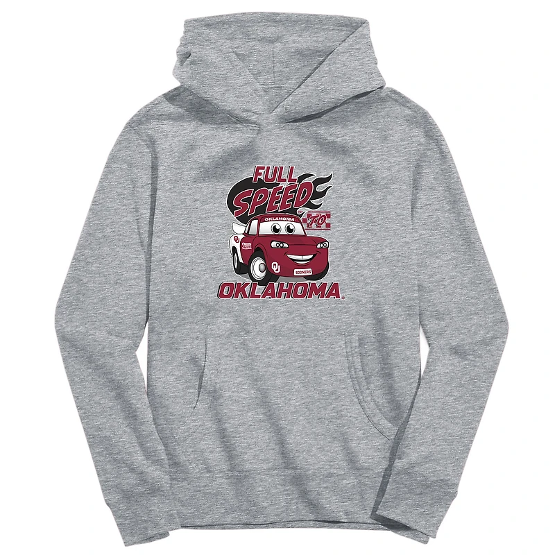Youth Vive La Fete Gray Oklahoma Sooners Full Speed Pullover Hoodie