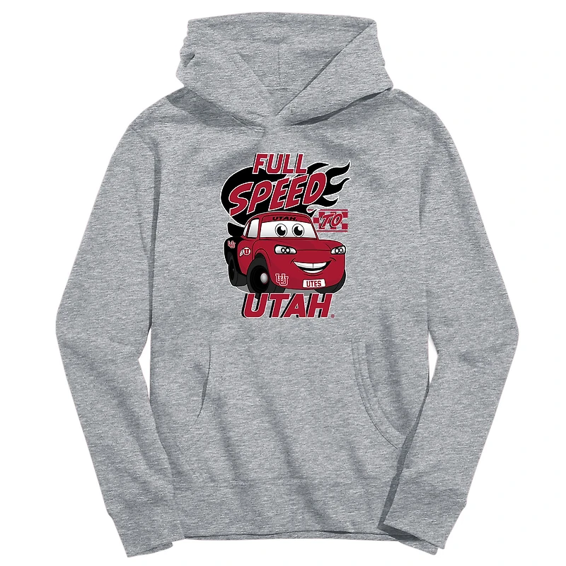 Youth Vive La Fete Gray Utah Utes Full Speed Pullover Hoodie