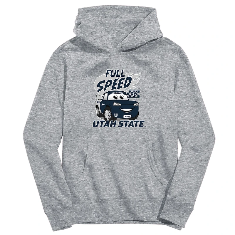 Youth Vive La Fete Gray Utah State Aggies Full Speed Pullover Hoodie
